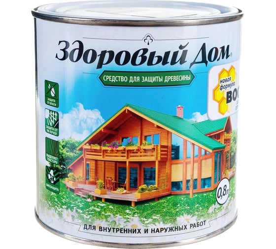 Деревозащитное средство Здоровый Дом орех 0,8 л 90000857552