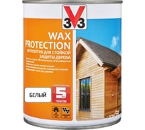 Алкидный антисептик для дерева с добавлением воска V33 WAX PROTECTION белый 119608