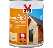 Алкидный антисептик для дерева с добавлением воска V33 WAX PROTECTION бесцветный 117374
