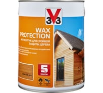 Алкидный антисептик для дерева с добавлением воска V33 WAX PROTECTION золотой дуб 117377