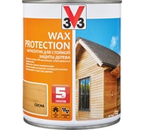 Алкидный антисептик для дерева с добавлением воска V33 WAX PROTECTION полуглянец, сосна 117369