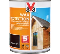 Алкидный антисептик для дерева с добавлением воска V33 WAX PROTECTION темный дуб 117370