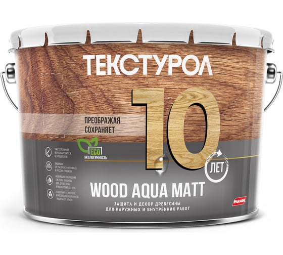 Деревозащитное средство на водной основе Текстурол WOOD AQUA MATT дуб 10л Лк-00008240
