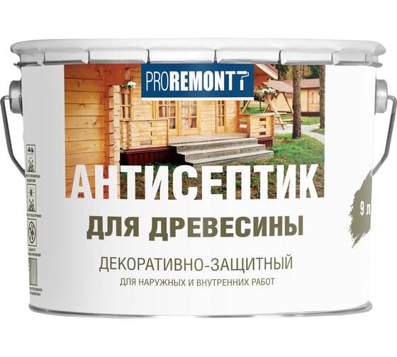 Антисептик Proremontt деревозащитное средство орегон 9 л Лк-00004629 1