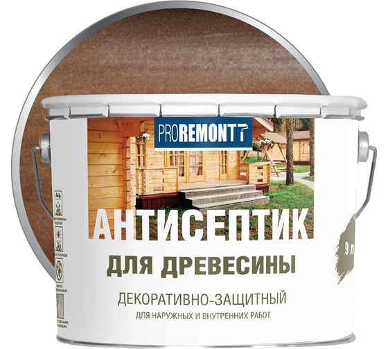 Антисептик Proremontt деревозащитное средство палисандр 9 л Лк-00004632