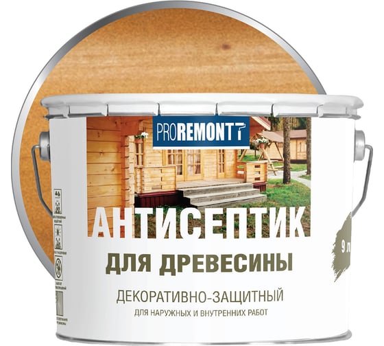 Антисептик Proremontt деревозащитное средство орех 9 л Лк-00004638