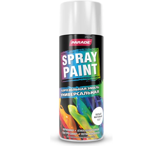 Аэрозольная эмаль PARADE SPRAY PAINT 1007 Белый мат. Лк-00001265