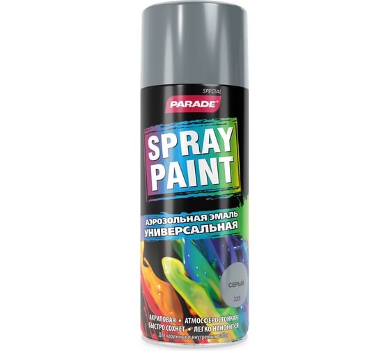 Аэрозольная эмаль PARADE SPRAY PAINT 335 Серый Лк-00001272