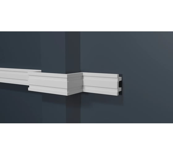 Стеновой ударопрочный влагостойкий молдинг под покраску Decor-Dizayn 36x18x2000 мм DD633 1