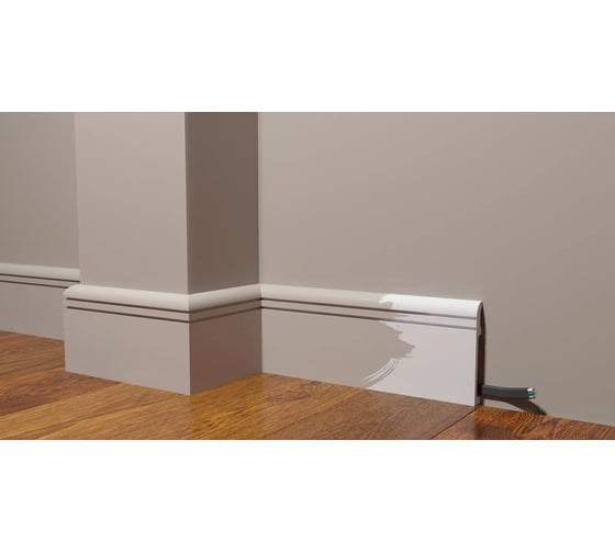 Напольный ударопрочный влагостойкий плинтус под покраску Decor-Dizayn 110x15x2000 мм DD721