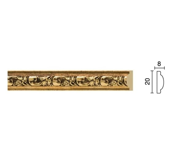 Стеновой ударопрочный влагостойкий молдинг Decor-Dizayn червонное золото, 20x10x2400 мм 102-552