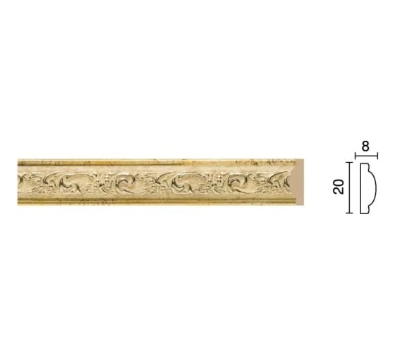 Стеновой ударопрочный влагостойкий молдинг Decor-Dizayn светлое золото, 20x10x2400 мм 102-553