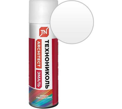 Аэрозольная эмаль Технониколь белая, матовая 9003, 520 мл TN768559