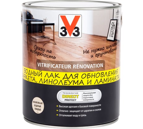 Акриловый лак для пола V33 Renovation, глянец. 108169
