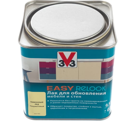 Акриловый мебельный лак V33 EASY RELOOK полуглянец лимонн. лед 113417