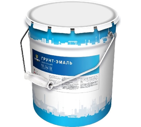 Акриловая грунт-эмаль по металлу и бетону ФАРБЕН RAL 1023, 20 кг 4300011561