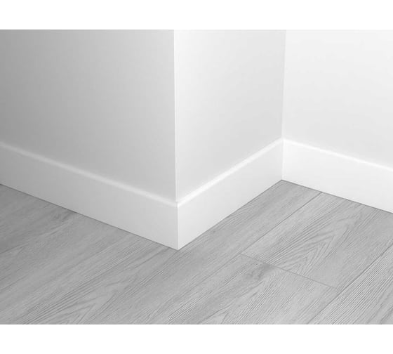 Каменно-полимерный плинтус Alpine Floor 80 мм, 2,2 м, белый матовый SK 11-0
