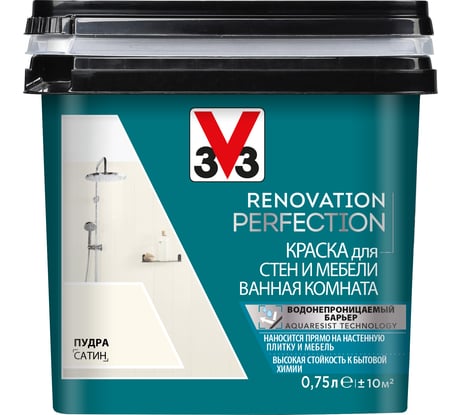 Краска для стен и мебели в ванной комнате V33 RENOVATION PERFECTION-ПУДРА 119712
