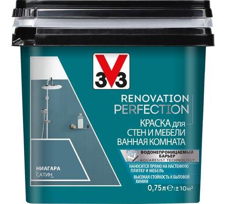 Краска для стен и мебели в ванной комнате V33 RENOVATION PERFECTION-НИАГАРА 119710