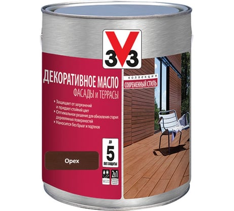 Масло для террас V33 Орех 113427