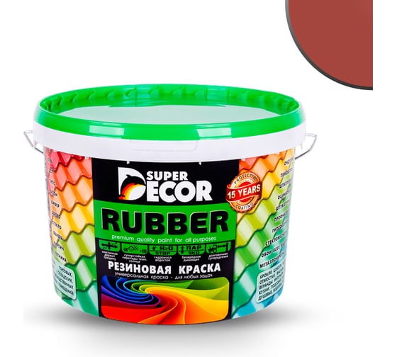 Резиновая краска SUPER DECOR №02 Черепица красная 12 кг 4630024700257 1