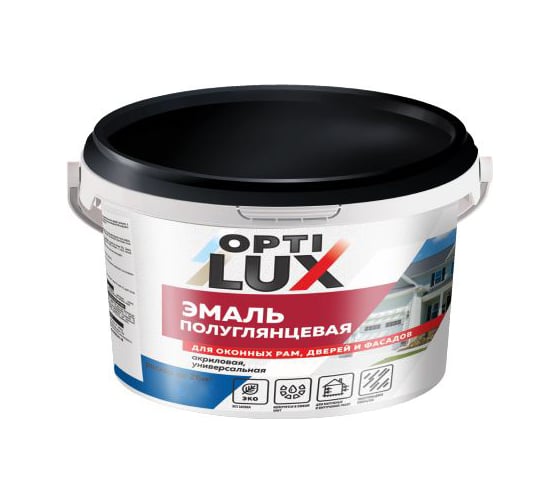 Акриловая эмаль ОПТИЛЮКС для окон и дверей, полуглянец, 1кг 022475 1