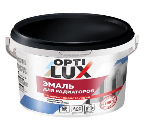 Акриловая эмаль ОПТИЛЮКС для радиаторов и металлоконструкций, 1кг 022473