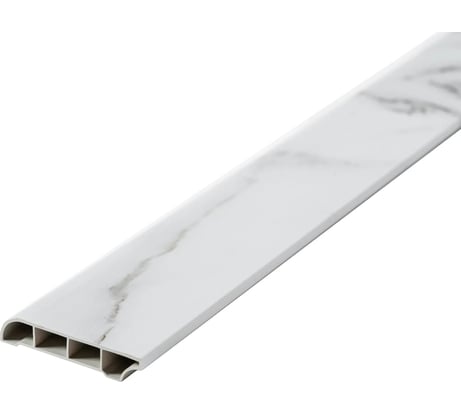 Напольный (потолочный) плинтус GOODWAY 2400x80x12 мм, мрамор миконос, M80 GWG-05