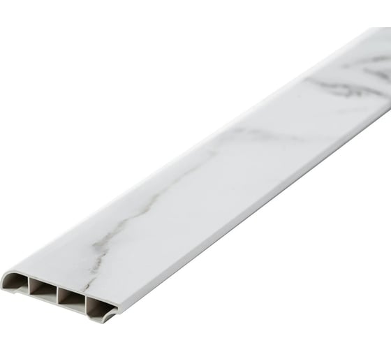Напольный (потолочный) плинтус GOODWAY 2400x80x12 мм, мрамор миконос, M80 GWG-05 1