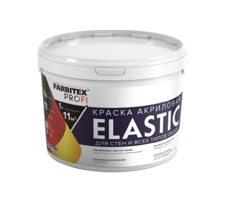 Краска Farbitexакриловая для стен и всех типов обоев база "А" "Elastic "(2.5 л) 4300013015