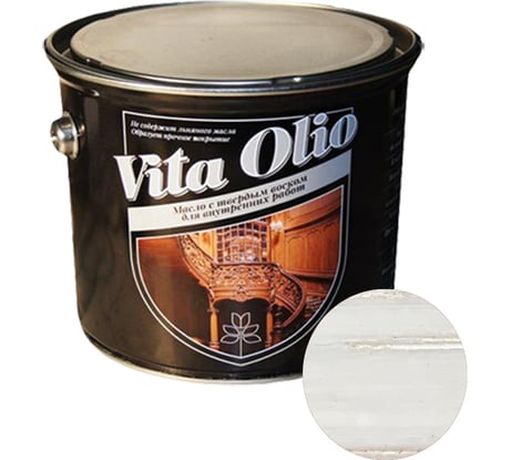 Масло для внутренних работ с твердым воском Живая Краска VITA OLIO шелк.-мат. беленый дуб 10 л 255969