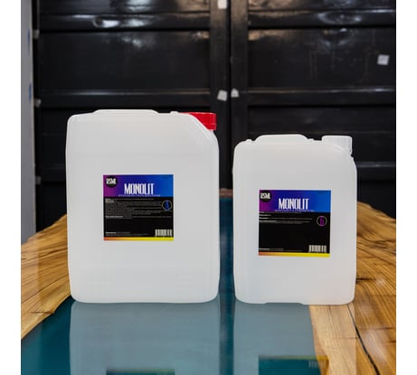 Эпоксидная смола РУ-СМОЛА MONOLIT 15 кг для заливки столешниц (стол-река, для дерева, до 5 см) MN15000