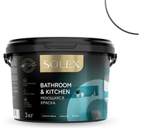 Водно-дисперсионная моющаяся краска SOLEX BATHROOM & KITCHEN 3 кг 0254789988