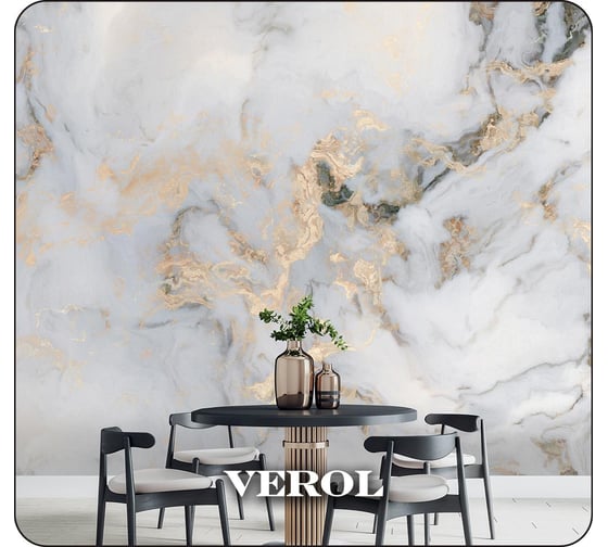 Флизелиновые фотообои Verol встык мрамор 300x283 см, полосы по 75см 173-ФФО-04967