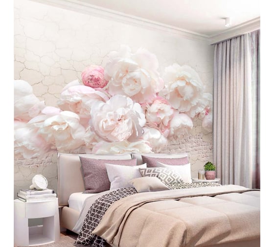 Флизелиновые фотообои Verol встык пионы 300x283 см, полосы по 75см 172-ФФО-03298 1