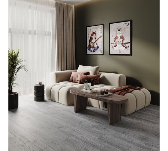 Ламинат GOODWAY SPC Spain Collection, Дуб Гранада, 43 класс, 1240x185x3,5 мм, защитный слой 0,3 мм, упаковка 2,29 м2 GWES-05