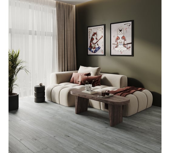 Ламинат GOODWAY SPC Spain Collection, Дуб Малага, 43 класс, 1240x185x3,5 мм, защитный слой 0,3 мм, упаковка 2,29 м2 GWES-06