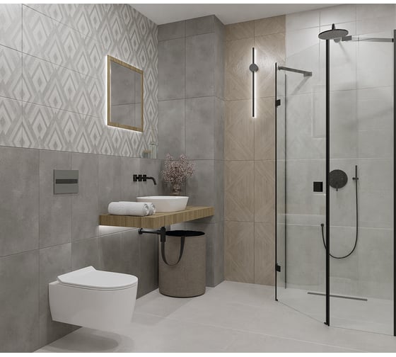 Плитка Azori Ceramica 31,5x63 cemento shadow 52,47кв.м 1с 00-00003278