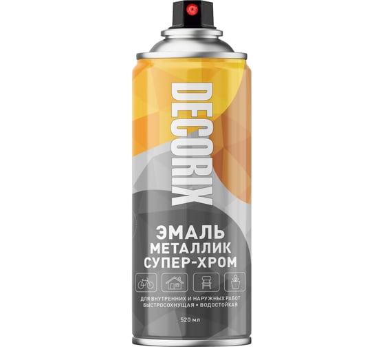 Аэрозольная эмаль Decorix металлик супер-хром золото глянцевая 520 мл 0158-01 DX