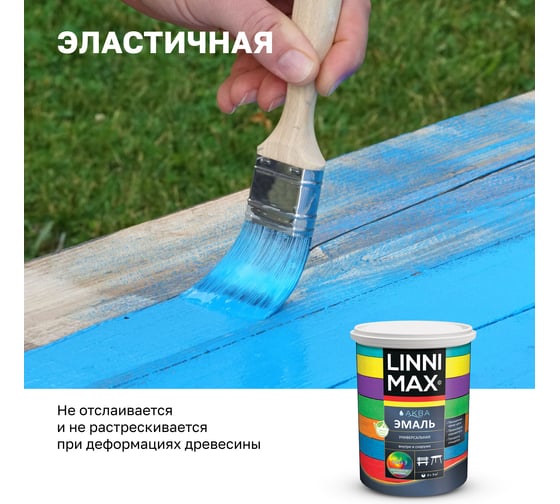 Эмаль универсальная шелковисто-матовая LINNIMAX Аква База 3 0,85 л, 948105450