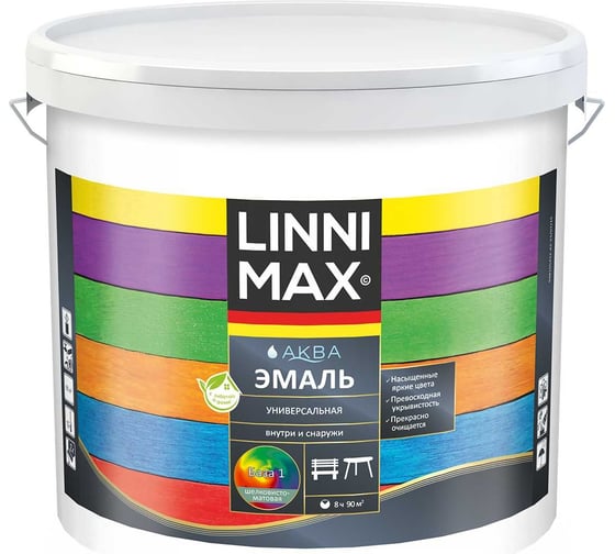 Универсальная эмаль LINNIMAX ALPINA Аква SM B1 9 л 948105447