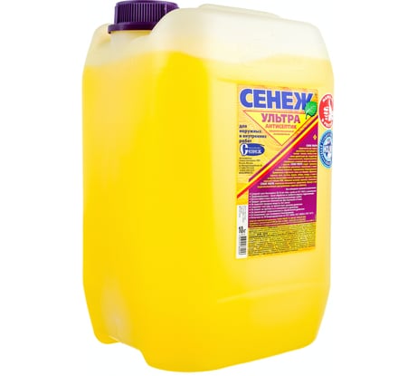 Трудновымываемый антисептик СЕНЕЖ УЛЬТРА 10 кг эконом. наружн. и внутр. 52147 00000000626