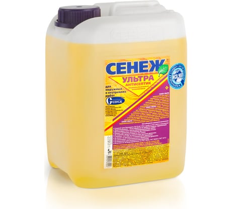 Трудновымываемый антисептик СЕНЕЖ УЛЬТРА (эконом; 5 кг; наружн. и внутр) 52146 00000000625
