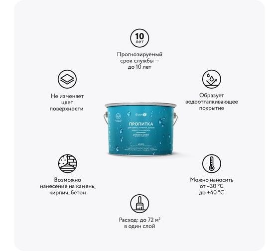 Пропитка для бетона (гидрофобизатор для камня) Elcon Aqness 9л 00-00002939