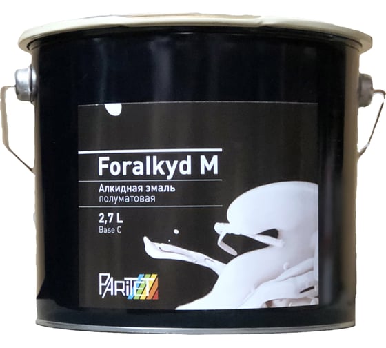 Алкидная полуматовая эмаль Paritet Color Foralkyd M Base C 2.7 L PA00392 1