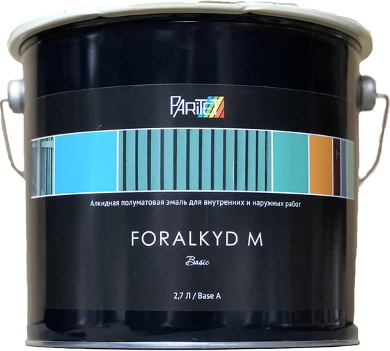 Алкидная полуматовая эмаль Paritet Color Foralkyd M Base A 2.7 L PA00389