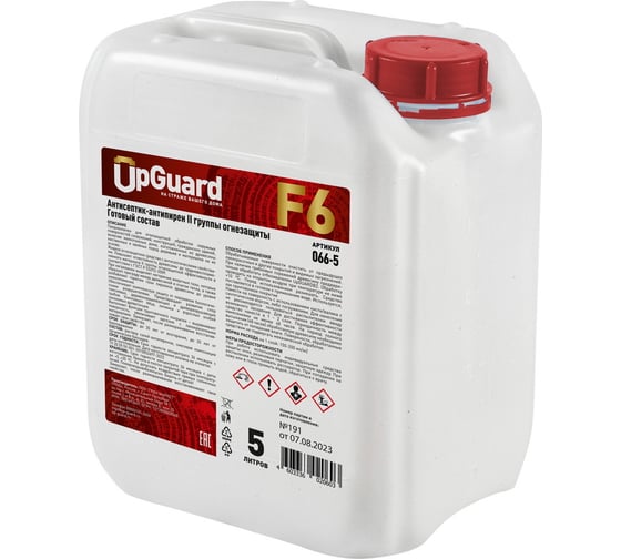 Антисептик-антипирен ll гр. для защиты древесины на срок до 20 лет UPGUARD F6 5л, готовый состав 066-5