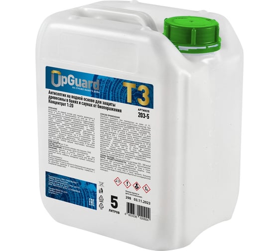 Антисептик для защиты древесины в банях и саунах сроком до 15 лет UPGUARD T3 5л концентрат 1:20 203-5