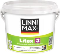 Краска водно-дисперсионная для внутренних работ LINNIMAX Litex 3 База 1, 2,5 л 948105688