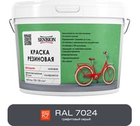 Резиновая фасадная краска SENBION RAL 7024, графитовый серый, 2.4 кг SBC-22/7024